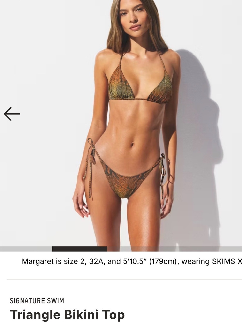 SKIMS Snake-Print Triangle Bikini Top and Tie-Side Bottoms